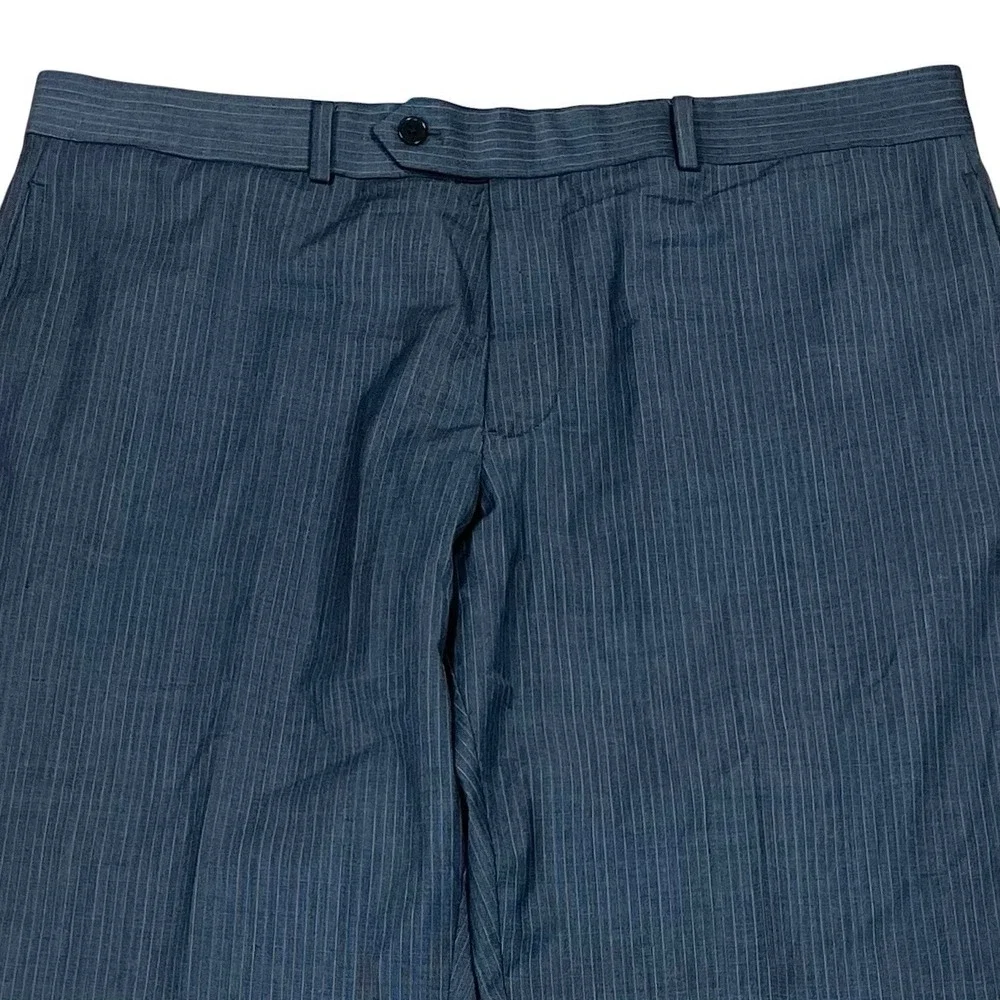 Brooks Brothers Wool Blend Trousers 38x32 Gray Pinstripe Pants Old Money Preppy